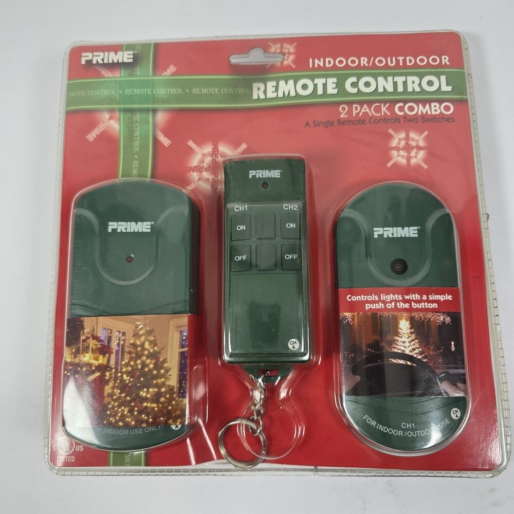 New Prime Indoor/Outdoor Remote Control 2 Pack Combo Christmas Light Switch 2006
